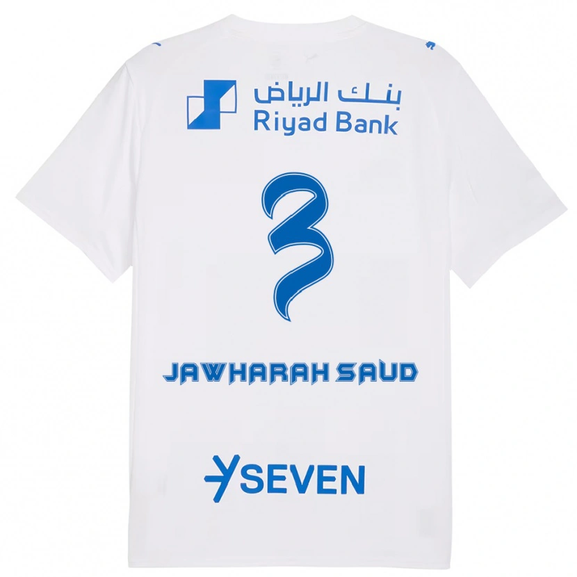 Danxen Heren Al Jawharah Saud #3 Wit Blauw Uitshirt Uittenue 2025/26 T-Shirt