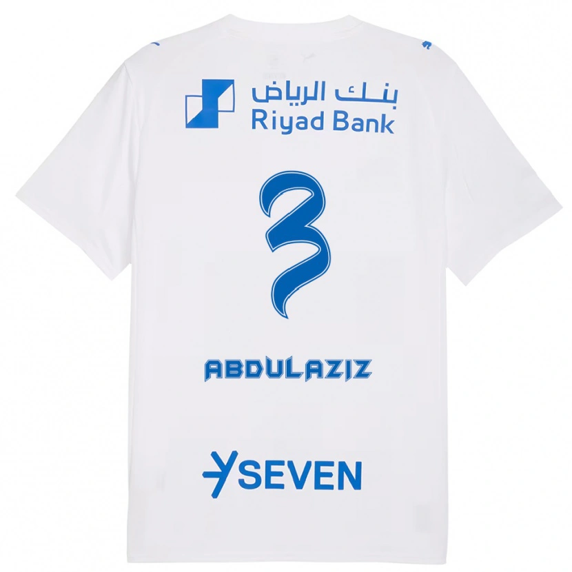 Danxen Heren Al Jawhara Abdulaziz #3 Wit Blauw Uitshirt Uittenue 2025/26 T-Shirt