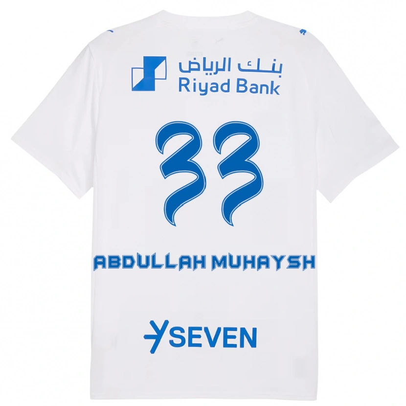 Danxen Heren Mohammed Abdullah Muhaysh #33 Wit Blauw Uitshirt Uittenue 2025/26 T-Shirt