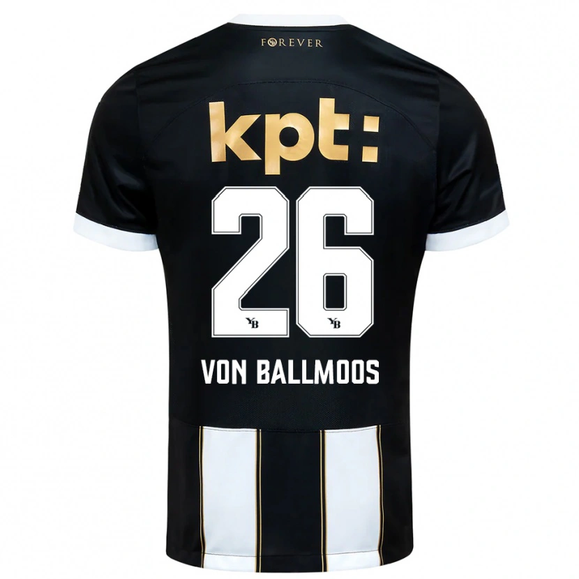 Danxen Heren David Von Ballmoos #26 Zwart Wit Uitshirt Uittenue 2025/26 T-Shirt