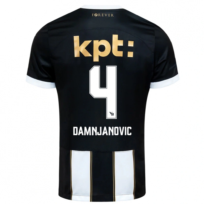 Danxen Heren Lazar Damnjanovic #4 Zwart Wit Uitshirt Uittenue 2025/26 T-Shirt