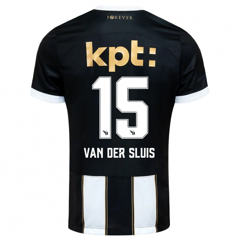Danxen Heren Gennaro Van Der Sluis #15 Zwart Wit Uitshirt Uittenue 2025/26 T-Shirt