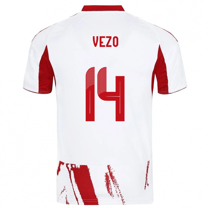 Danxen Heren Rúben Vezo #14 Wit Rood Uitshirt Uittenue 2025/26 T-Shirt