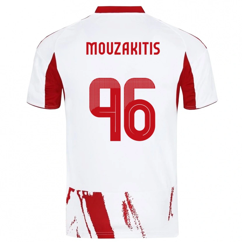 Danxen Heren Christos Mouzakitis #96 Wit Rood Uitshirt Uittenue 2025/26 T-Shirt