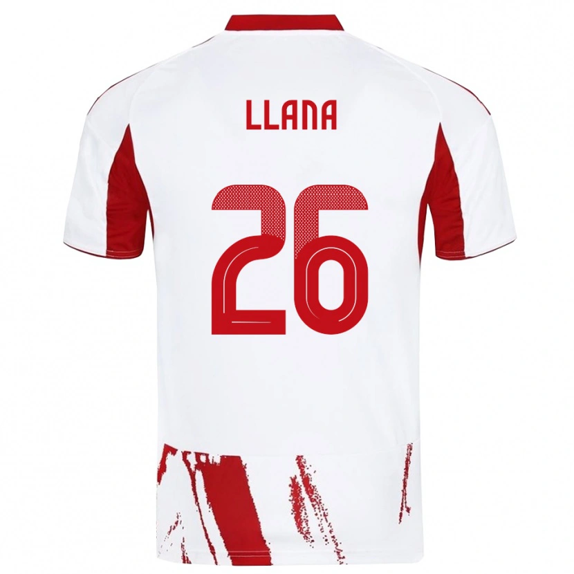 Danxen Heren Andreas Llana #26 Wit Rood Uitshirt Uittenue 2025/26 T-Shirt
