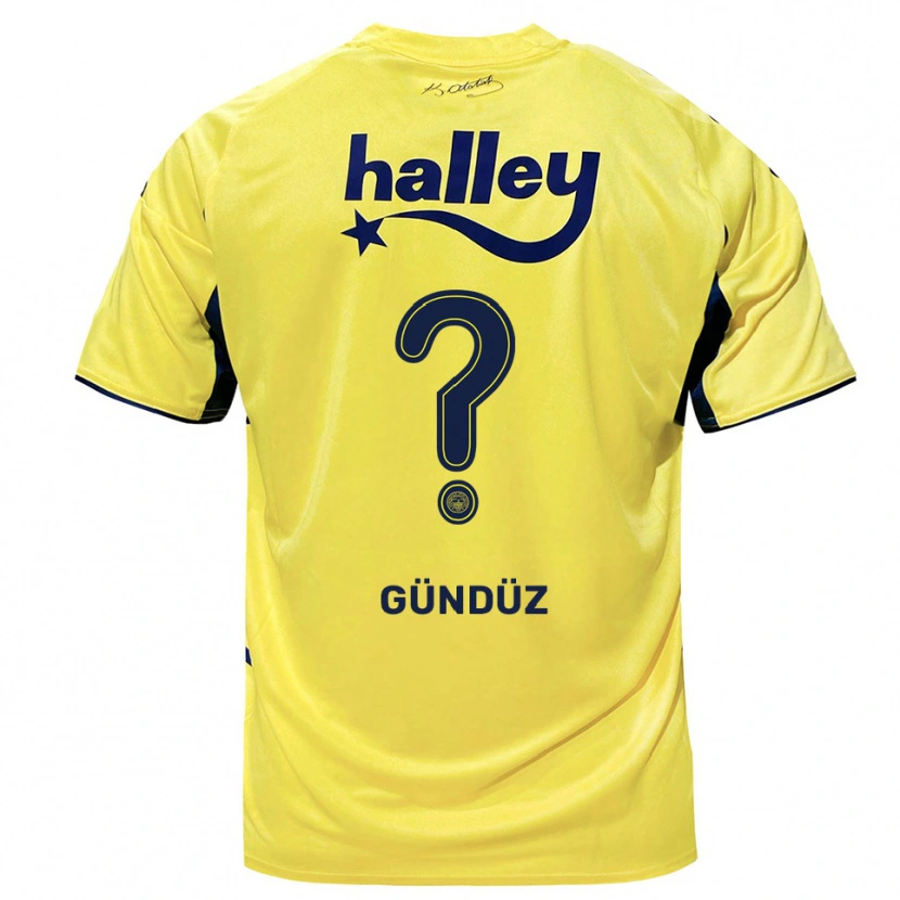 Danxen Heren Kerem Gündüz #0 Geel Donkerblauw Uitshirt Uittenue 2025/26 T-Shirt