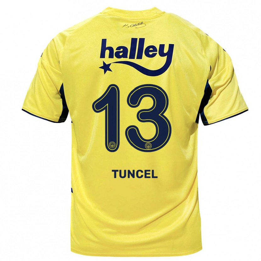 Danxen Heren Ercan Tuncel #13 Geel Donkerblauw Uitshirt Uittenue 2025/26 T-Shirt