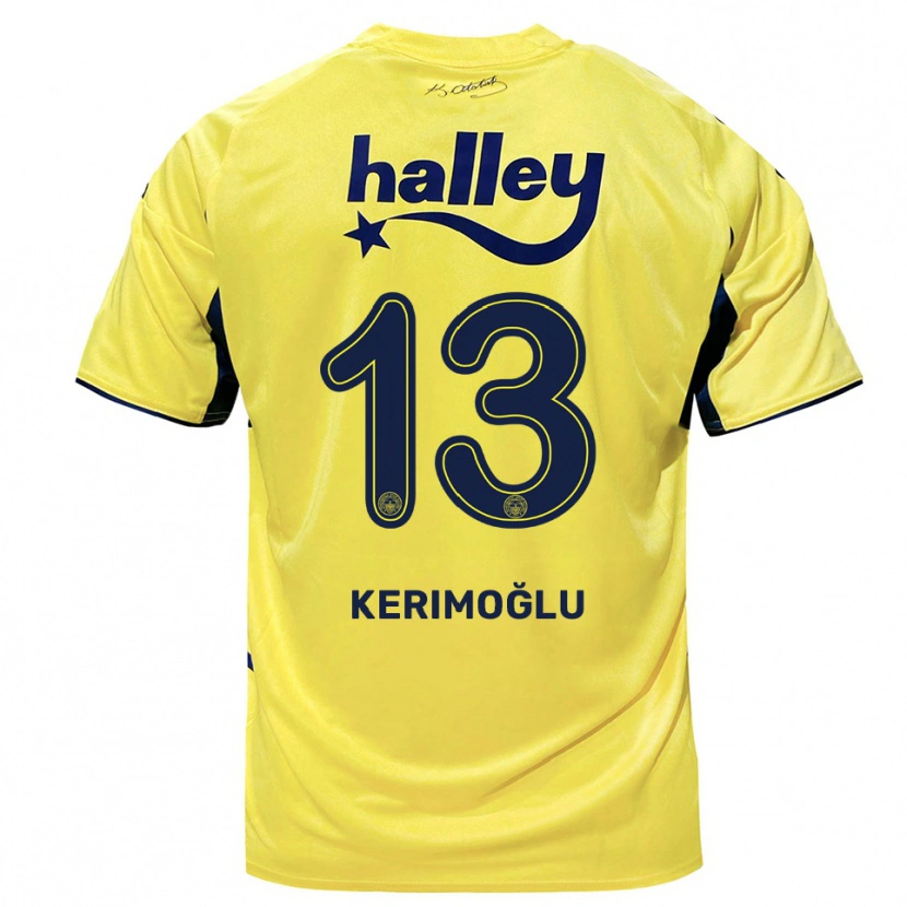 Danxen Heren Zeynep Kerimoğlu #13 Geel Donkerblauw Uitshirt Uittenue 2025/26 T-Shirt