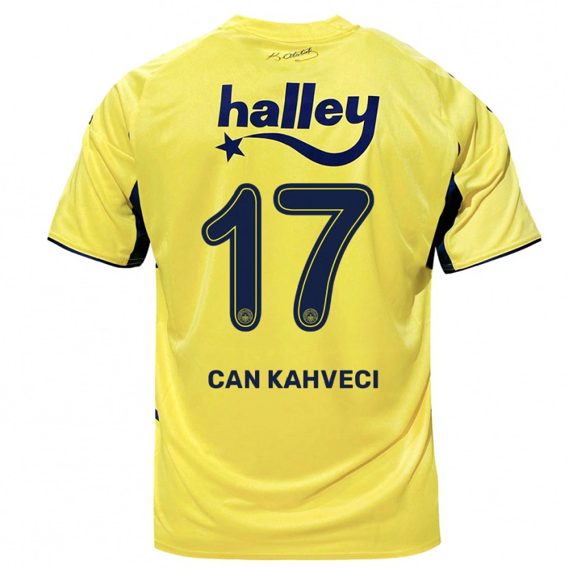 Danxen Heren İrfan Can Kahveci #17 Geel Donkerblauw Uitshirt Uittenue 2025/26 T-Shirt