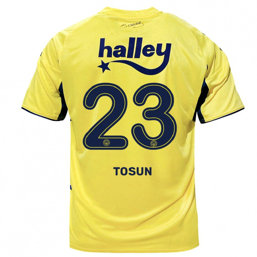 Danxen Heren Cenk Tosun #23 Geel Donkerblauw Uitshirt Uittenue 2025/26 T-Shirt