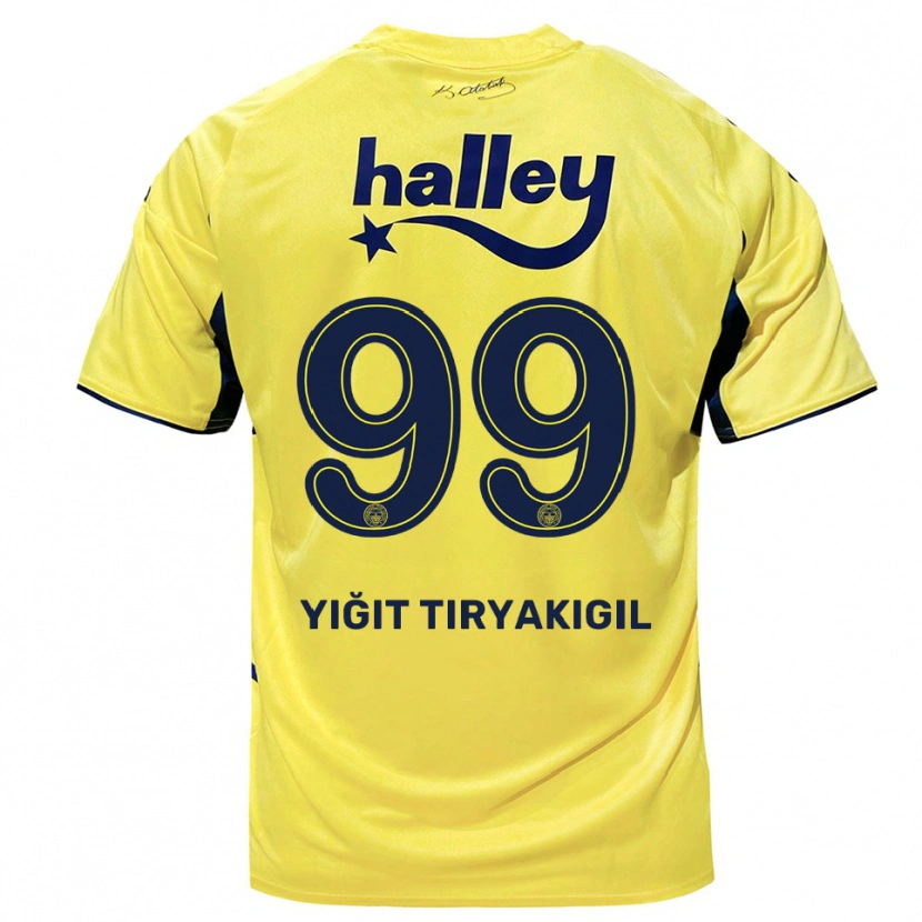 Danxen Heren Ömer Yiğit Tiryakigil #99 Geel Donkerblauw Uitshirt Uittenue 2025/26 T-Shirt