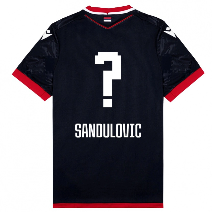 Danxen Heren Uros Sandulovic #0 Zwart Rood Uitshirt Uittenue 2025/26 T-Shirt