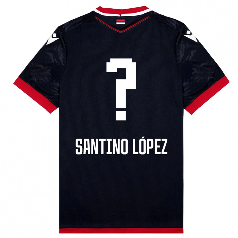 Danxen Heren Santino López #0 Zwart Rood Uitshirt Uittenue 2025/26 T-Shirt