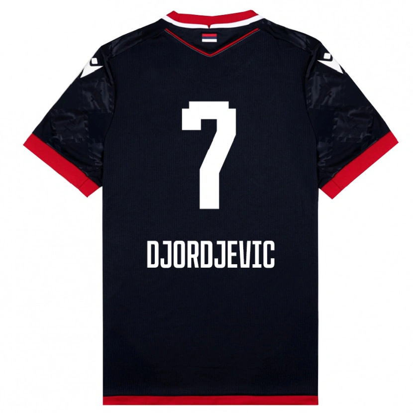 Danxen Heren Uros Djordjevic #7 Zwart Rood Uitshirt Uittenue 2025/26 T-Shirt