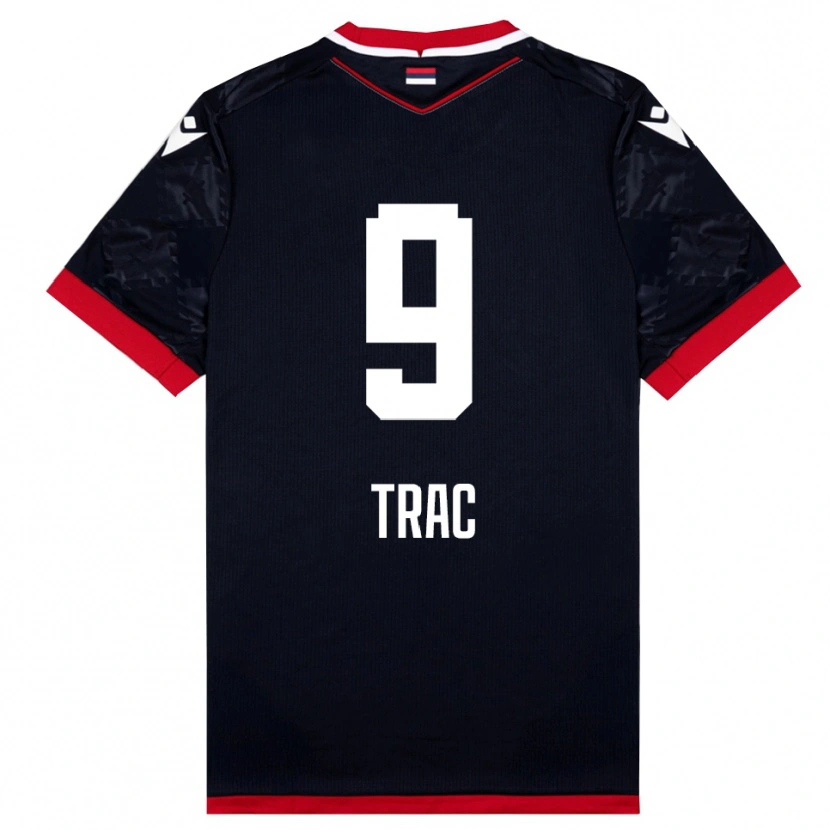 Danxen Heren Jovan Trac #9 Zwart Rood Uitshirt Uittenue 2025/26 T-Shirt