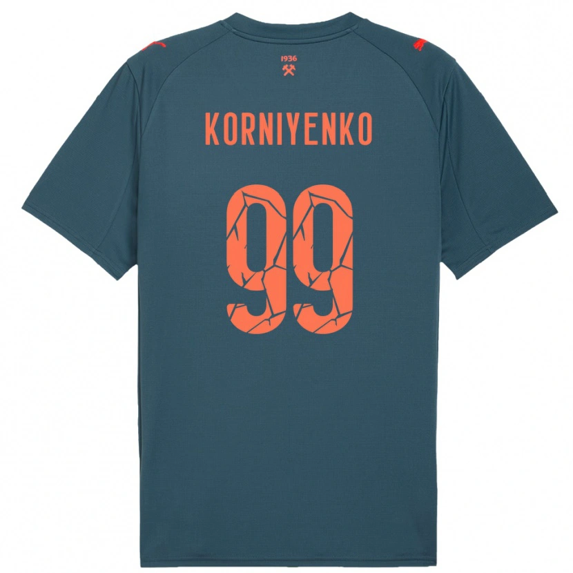 Danxen Heren Viktor Korniyenko #99 Donkerblauw Rood Uitshirt Uittenue 2025/26 T-Shirt
