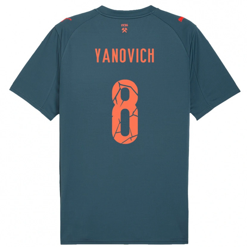 Danxen Heren Yevgen Yanovich #8 Donkerblauw Rood Uitshirt Uittenue 2025/26 T-Shirt