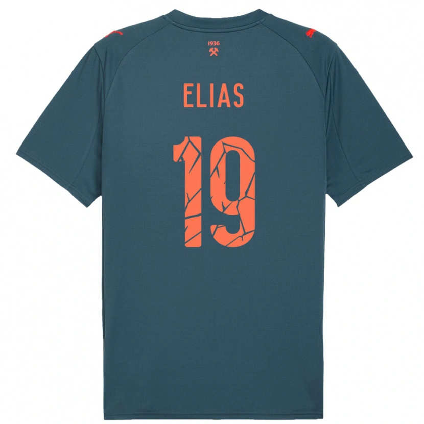 Danxen Heren Kauã Elias #19 Donkerblauw Rood Uitshirt Uittenue 2025/26 T-Shirt