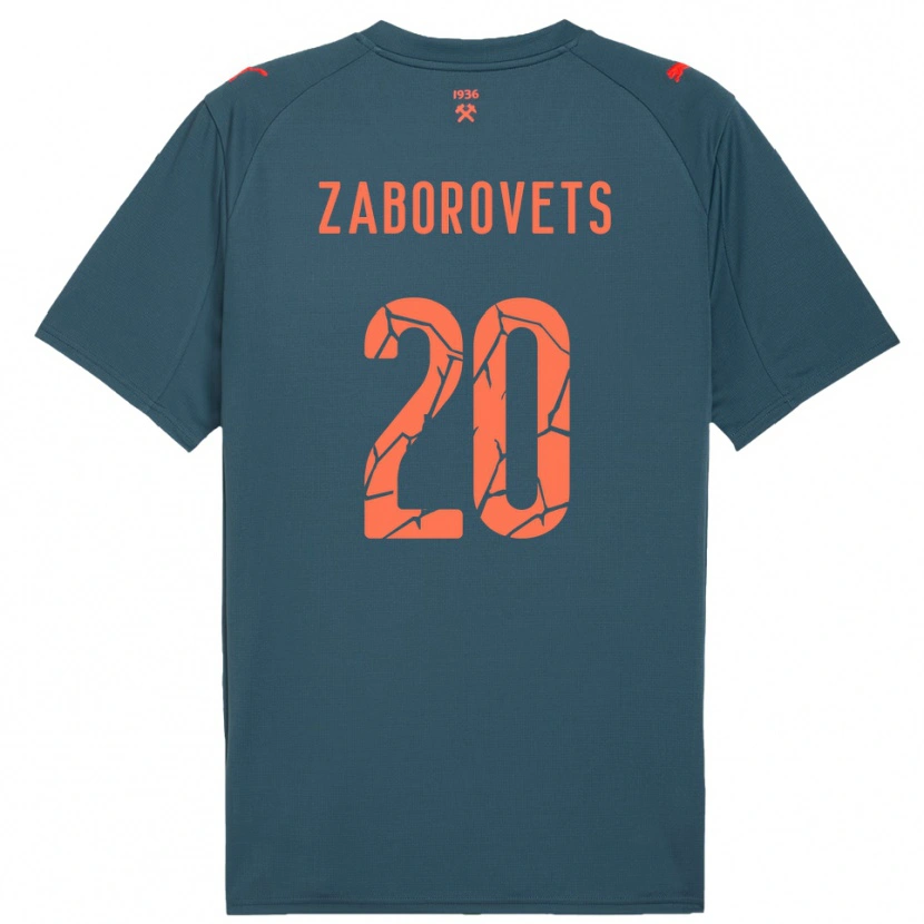 Danxen Heren Lidiia Zaborovets #20 Donkerblauw Rood Uitshirt Uittenue 2025/26 T-Shirt