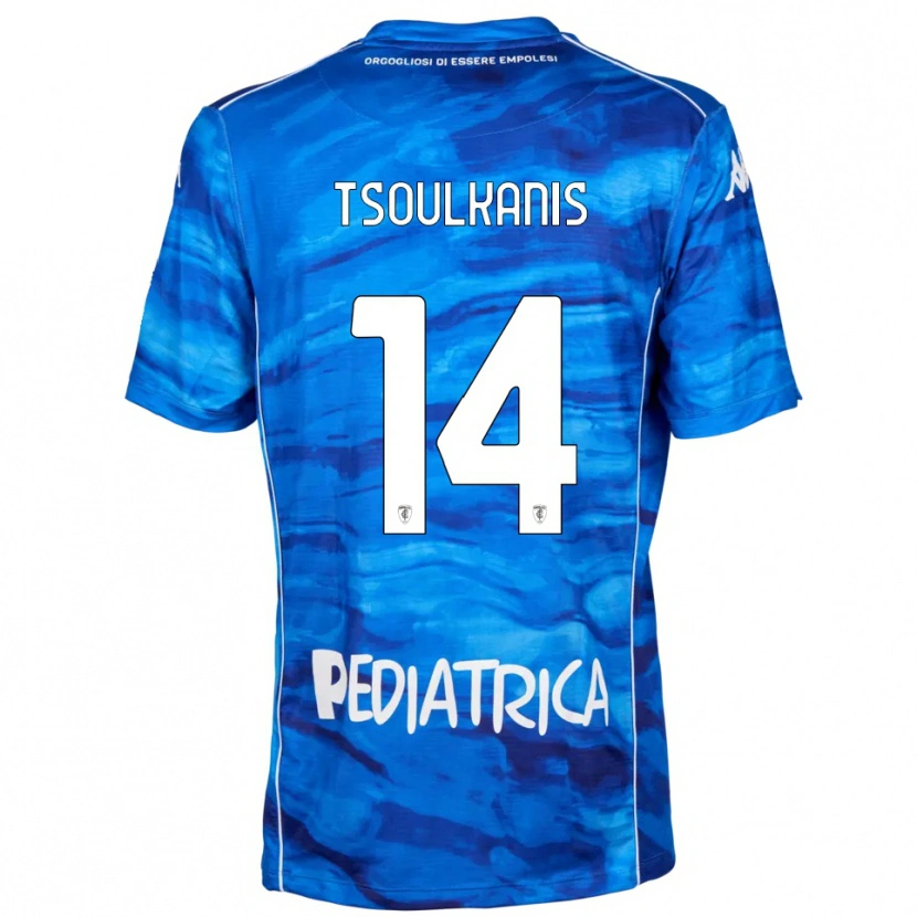 Danxen Dames Konstantinos Tsoulkanis #14 Blauw Wit Thuisshirt Thuistenue 2025/26 T-Shirt