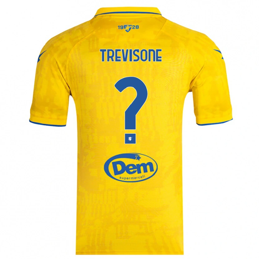 Danxen Dames Gianmarco Trevisone #0 Geel Blauw Thuisshirt Thuistenue 2025/26 T-Shirt