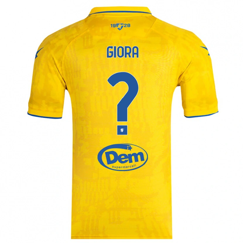 Danxen Dames Federico Giora #0 Geel Blauw Thuisshirt Thuistenue 2025/26 T-Shirt