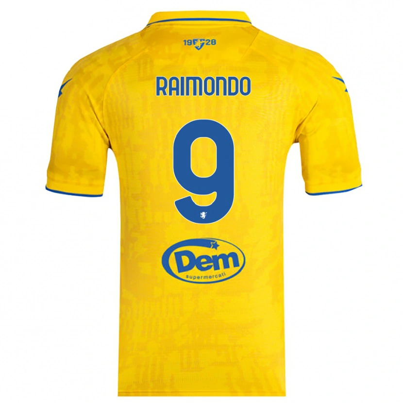Danxen Dames Antonio Raimondo #9 Geel Blauw Thuisshirt Thuistenue 2025/26 T-Shirt