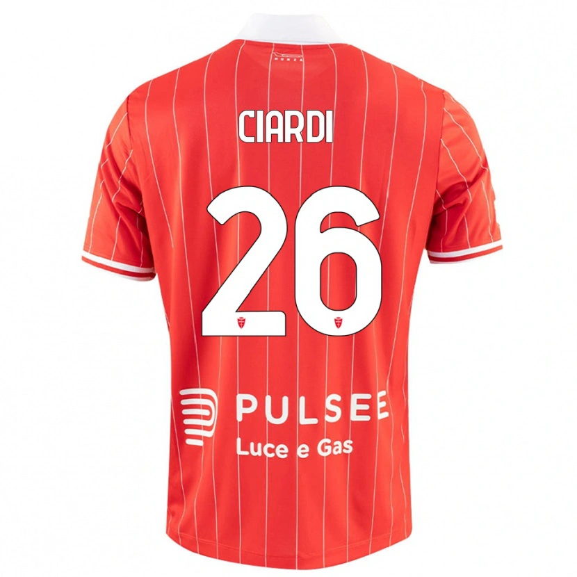 Danxen Dames Tommaso Ciardi #26 Rood Wit Thuisshirt Thuistenue 2025/26 T-Shirt