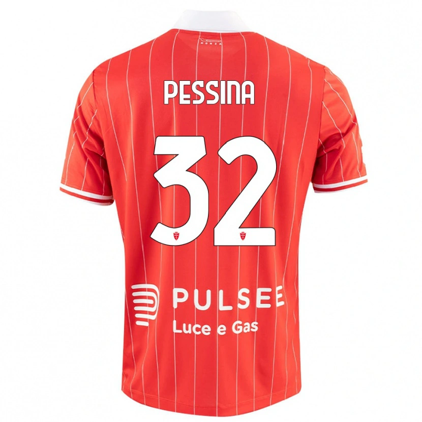 Danxen Dames Matteo Pessina #32 Rood Wit Thuisshirt Thuistenue 2025/26 T-Shirt