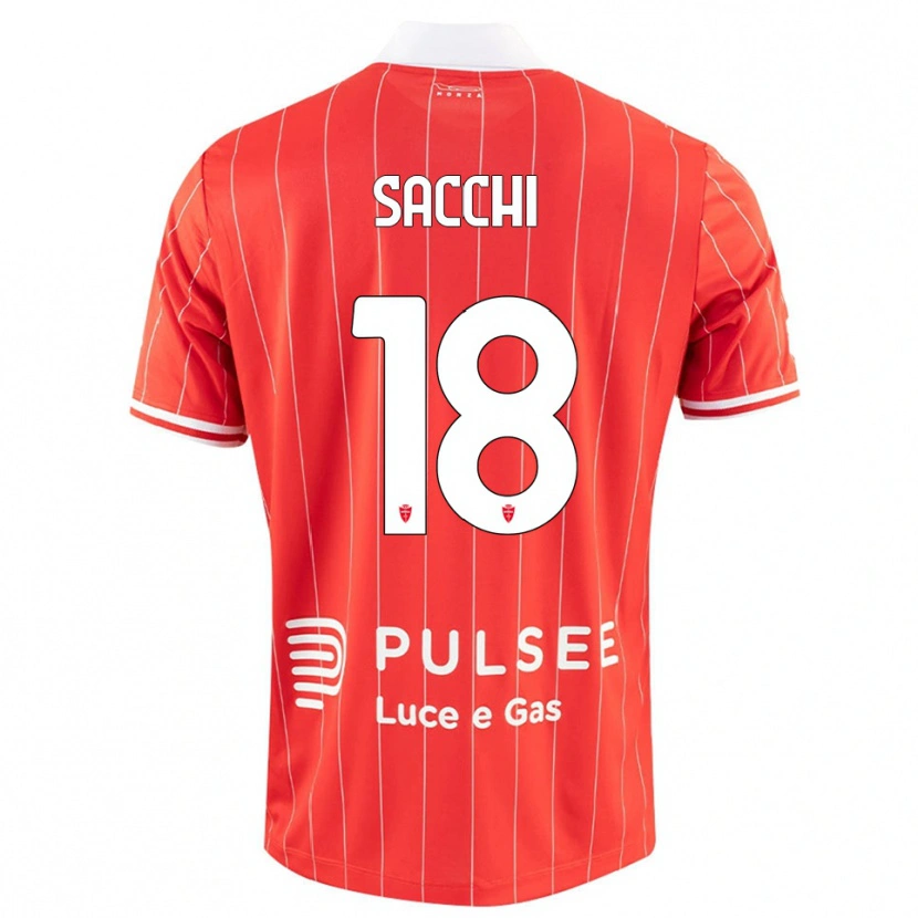 Danxen Dames Riccardo Sacchi #18 Rood Wit Thuisshirt Thuistenue 2025/26 T-Shirt