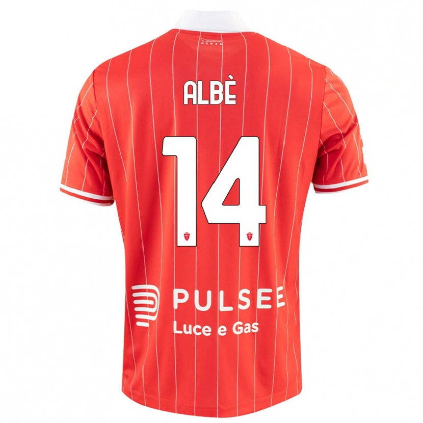 Danxen Dames Simone Albè #14 Rood Wit Thuisshirt Thuistenue 2025/26 T-Shirt