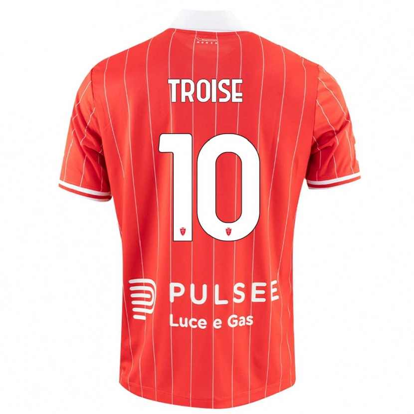 Danxen Dames Antonio Troise #10 Rood Wit Thuisshirt Thuistenue 2025/26 T-Shirt