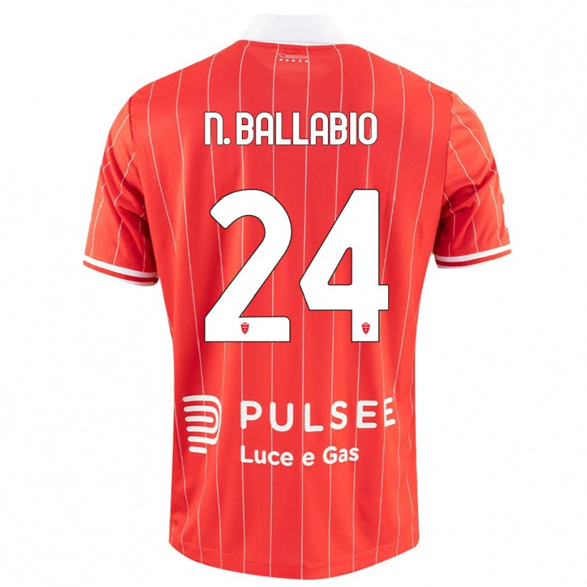 Danxen Dames Nicolò Ballabio #24 Rood Wit Thuisshirt Thuistenue 2025/26 T-Shirt