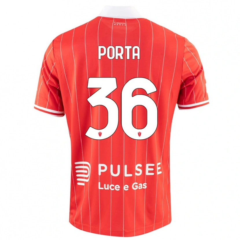 Danxen Dames Matteo Porta #36 Rood Wit Thuisshirt Thuistenue 2025/26 T-Shirt