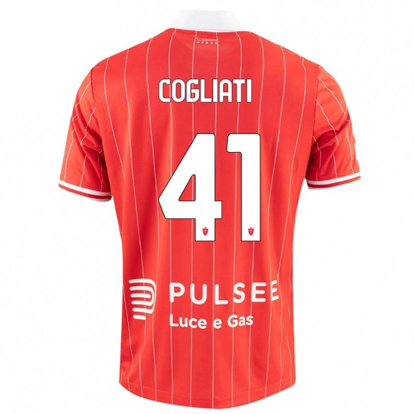 Danxen Dames Andrea Cogliati #41 Rood Wit Thuisshirt Thuistenue 2025/26 T-Shirt
