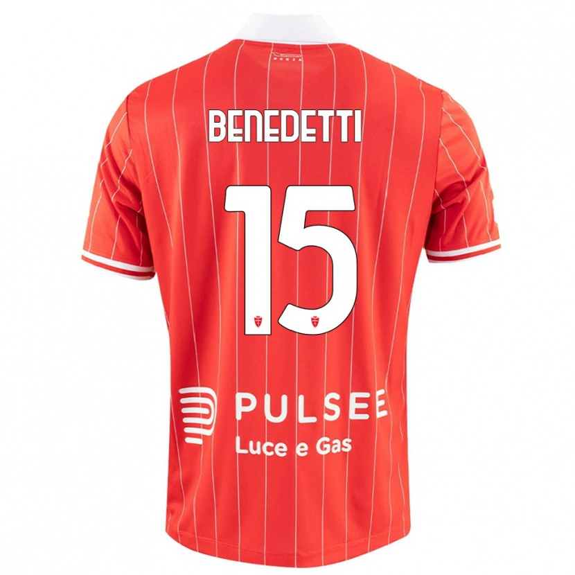 Danxen Dames Elia Benedetti #15 Rood Wit Thuisshirt Thuistenue 2025/26 T-Shirt