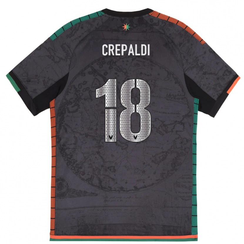 Danxen Dames Nicolò Crepaldi #18 Donkergrijs Thuisshirt Thuistenue 2025/26 T-Shirt