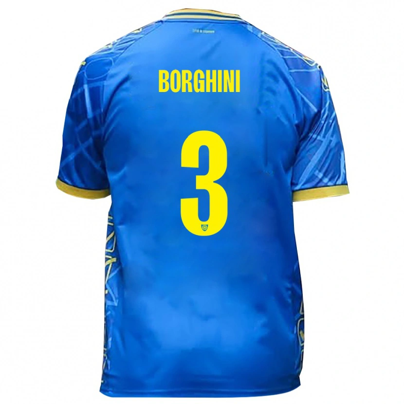 Danxen Dames Giacomo Borghini #3 Hemelsblauw Geel Thuisshirt Thuistenue 2025/26 T-Shirt
