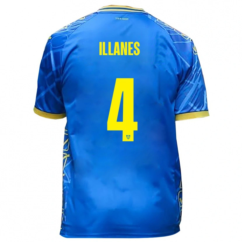 Danxen Dames Julián Illanes #4 Hemelsblauw Geel Thuisshirt Thuistenue 2025/26 T-Shirt