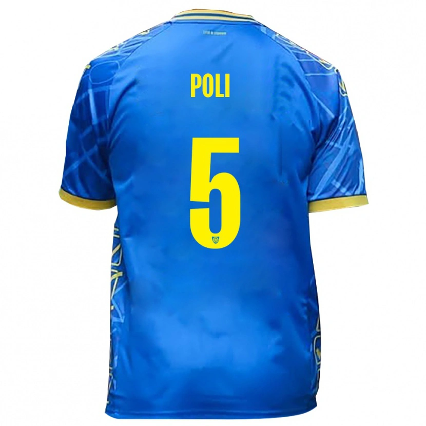 Danxen Dames Lorenzo Poli #5 Hemelsblauw Geel Thuisshirt Thuistenue 2025/26 T-Shirt