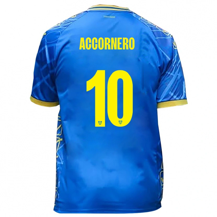 Danxen Dames Federico Accornero #10 Hemelsblauw Geel Thuisshirt Thuistenue 2025/26 T-Shirt