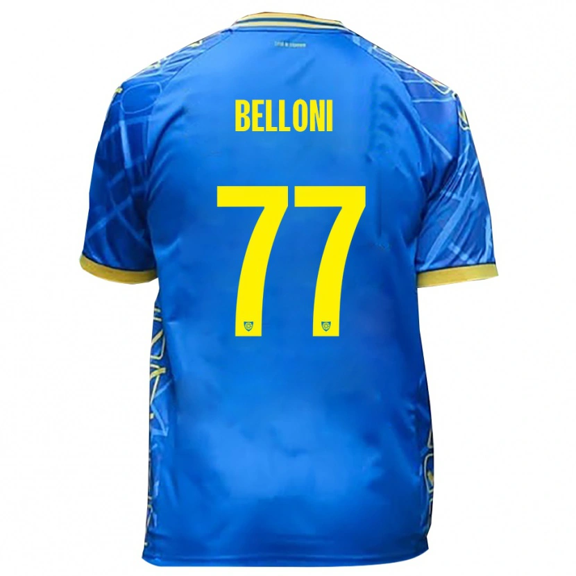Danxen Dames Niccolò Belloni #77 Hemelsblauw Geel Thuisshirt Thuistenue 2025/26 T-Shirt