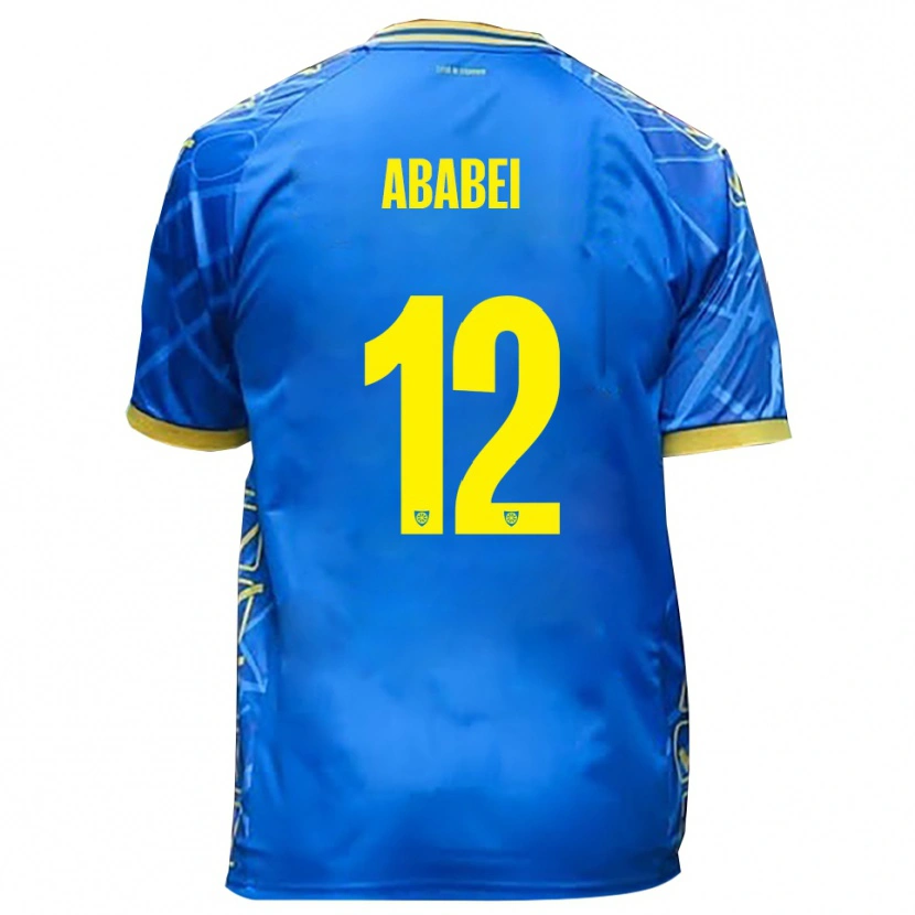 Danxen Dames Leonardo Ababei #12 Hemelsblauw Geel Thuisshirt Thuistenue 2025/26 T-Shirt