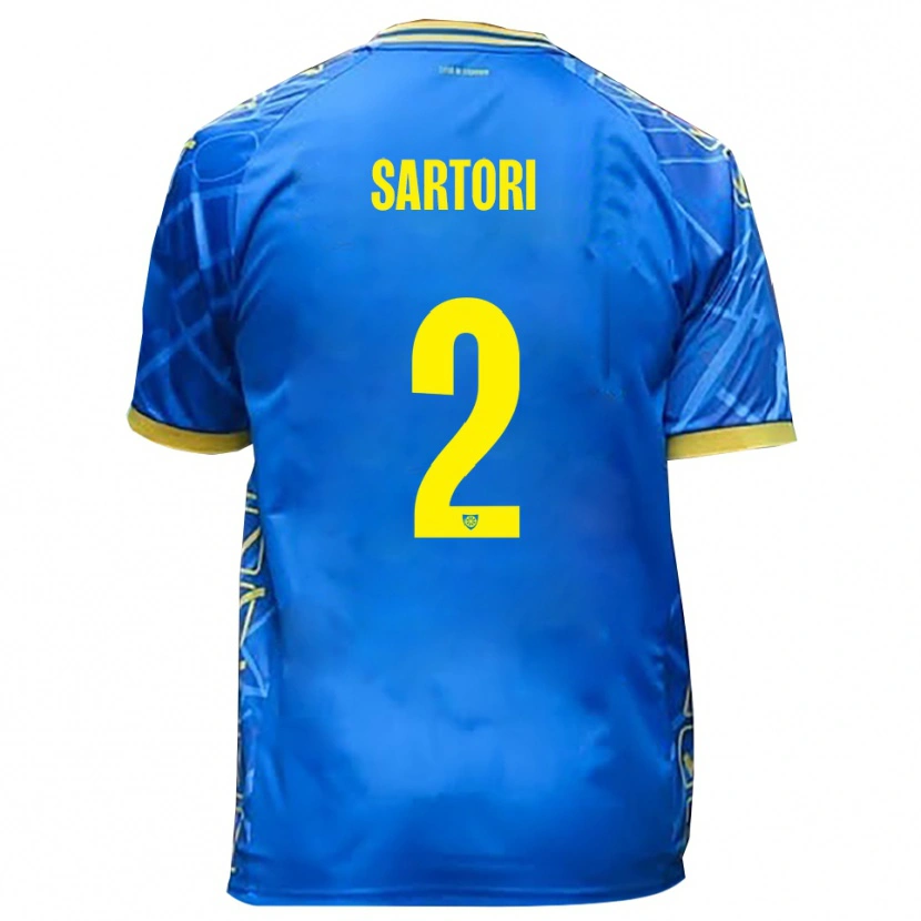 Danxen Dames Edoardo Sartori #2 Hemelsblauw Geel Thuisshirt Thuistenue 2025/26 T-Shirt