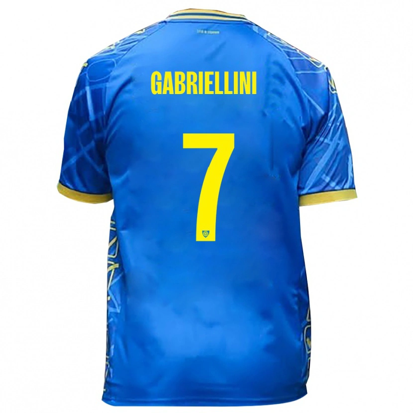 Danxen Dames Emanuele Gabriellini #7 Hemelsblauw Geel Thuisshirt Thuistenue 2025/26 T-Shirt
