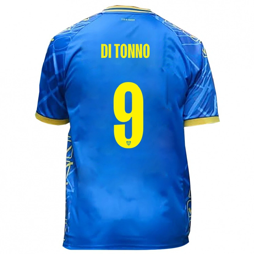Danxen Dames Edoardo Di Tonno #9 Hemelsblauw Geel Thuisshirt Thuistenue 2025/26 T-Shirt