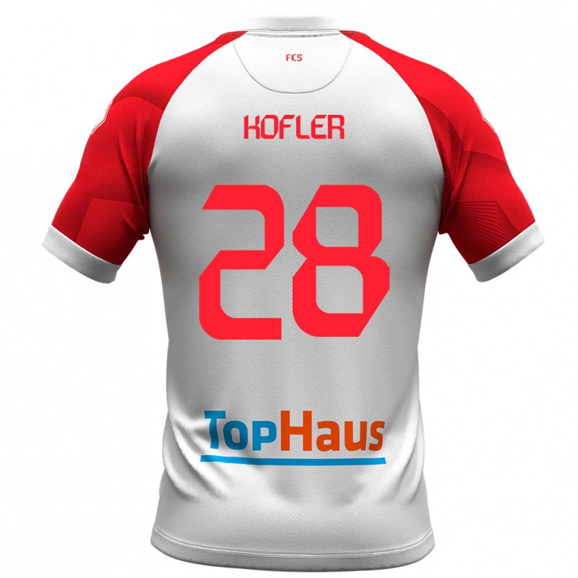 Danxen Dames Raphael Kofler #28 Wit Rood Thuisshirt Thuistenue 2025/26 T-Shirt