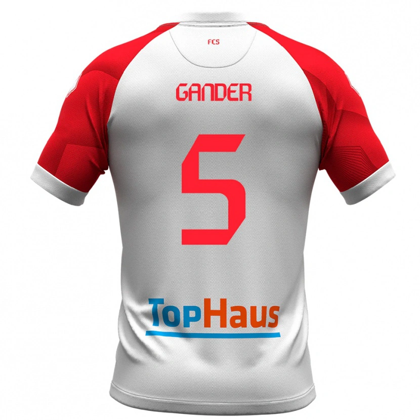 Danxen Dames Alexander Gander #5 Wit Rood Thuisshirt Thuistenue 2025/26 T-Shirt
