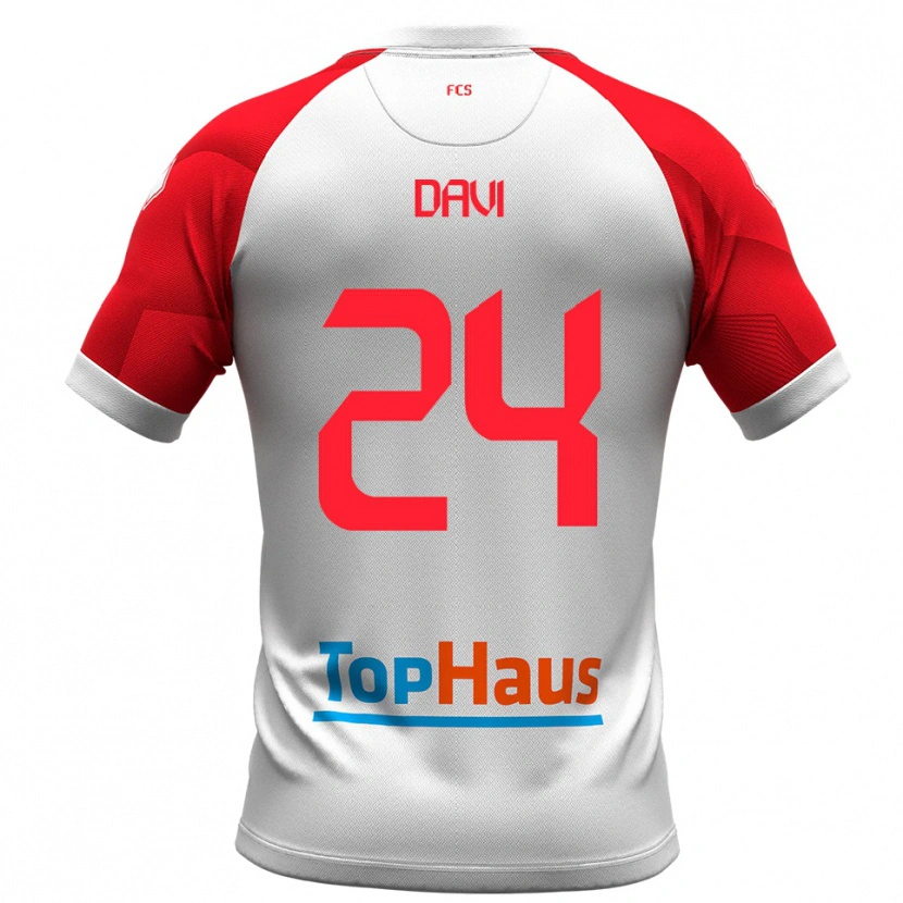 Danxen Dames Simone Davi #24 Wit Rood Thuisshirt Thuistenue 2025/26 T-Shirt