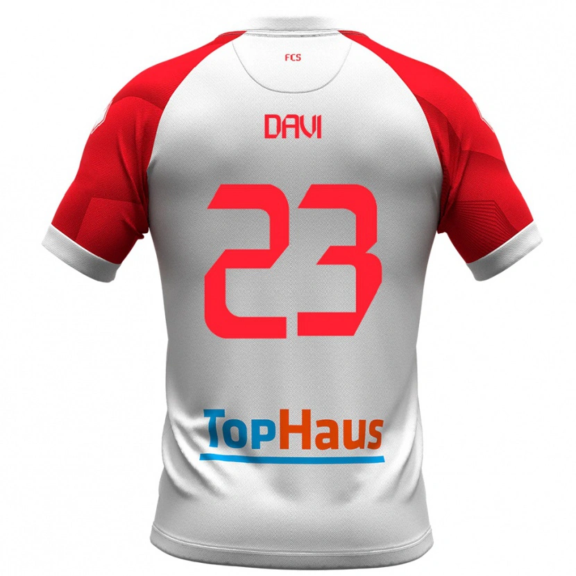 Danxen Dames Federico Davi #23 Wit Rood Thuisshirt Thuistenue 2025/26 T-Shirt